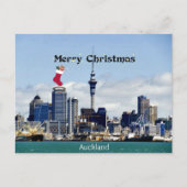 Vrolijk kerstfeest! Auckland Skyline Briefkaart (Voorkant)