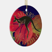 Vrolijk kerstfeest Australisch kangaroo goudschrif Keramisch Ornament (Rechts)