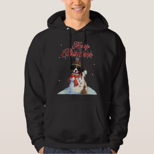 Vrolijk Kerstfeest Australische Herder Sneeuwman H Hoodie
