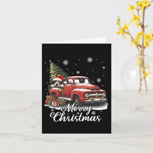 Vrolijk kerstfeest Australische herdershond Riding Kaart (Gele Bloem)