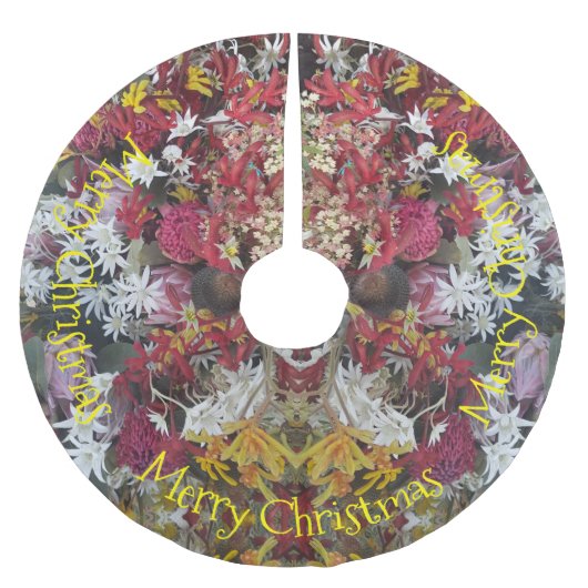 Vrolijk kerstfeest Australische inheemse bloem Kerstboom Rok (Voorkant)