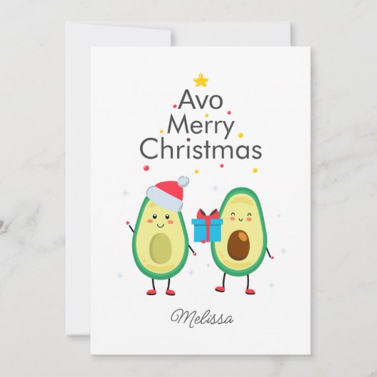 Vrolijk kerstfeest Avocado Gag Holiday Greetings (Voorkant)