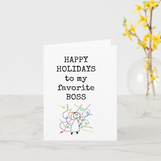 Vrolijk kerstfeest, baas Kaart, grappig Kaart (Gele Bloem)