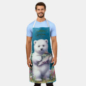 Vrolijk Kerstfeest Baby Beer Visbloemen Schort (Gedragen)