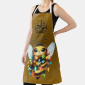 Vrolijk Kerstfeest Baby Bumble Bee Tangled Lights Schort (Insitu)