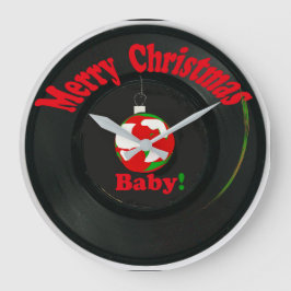 Vrolijk kerstfeest Baby. Clock Record Grote Klok