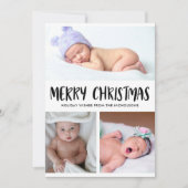 vrolijk kerstfeest | Baby eerste kerstfoto Feestdagenkaart (Voorkant)