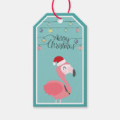 Vrolijk kerstfeest Baby flamingo rood pet en verli Cadeaulabel (Voorkant)