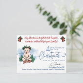 Vrolijk kerstfeest Baby Groet van kinderarts Feestdagenkaart (Staand voorkant)