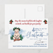 Vrolijk kerstfeest Baby Groet van kinderarts Feestdagenkaart (Voorkant / Achterkant)