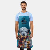 Vrolijk Kerstfeest Baby Highland Koe Tangled Light Schort (Gedragen)