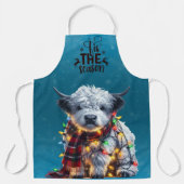 Vrolijk Kerstfeest Baby Highland Koe Tangled Light Schort (Voorkant)