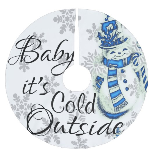 Vrolijk kerstfeest Baby is het koud buiten Snowman Kerstboom Rok (Voorkant)