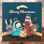 Vrolijk kerstfeest Baby Jesus Nativiteit Raamsticker (Vel 2)