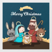 Vrolijk kerstfeest Baby Jesus Nativiteit Raamsticker (Vel)