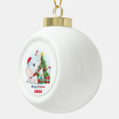 Vrolijk kerstfeest Baby, olifant en Bunnies Keramische Bal Ornament (Rechts)