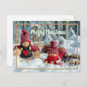 Vrolijk kerstfeest-baby-pop briefkaart (Voorkant / Achterkant)