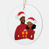 Vrolijk kerstfeest Baby Red Keramisch Ornament (Links)