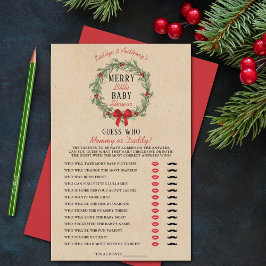 Vrolijk kerstfeest Baby shower Raad eens wie er gi