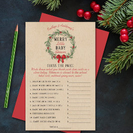 Vrolijk kerstfeest Baby shower raad je de prijs