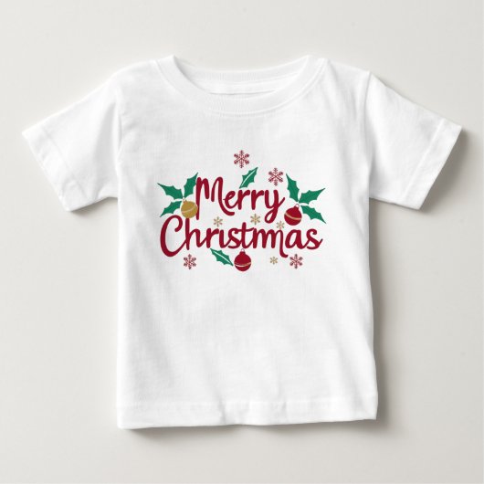 Vrolijk kerstfeest Baby T-Shirt (Voorkant)