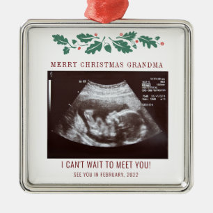 Vrolijk kerstfeest Baby Ultrasound Grandma Holiday Metalen Ornament
