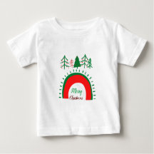 Vrolijk kerstfeest Baby White T-Shirt