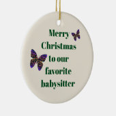 Vrolijk kerstfeest Babysitter Colorful Butterfly Keramisch Ornament (Rechts)