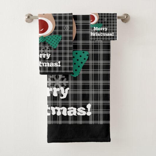 Vrolijk kerstfeest! bad handdoek (Insitu)