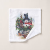 Vrolijk kerstfeest bad handdoek (Wasdoekje)