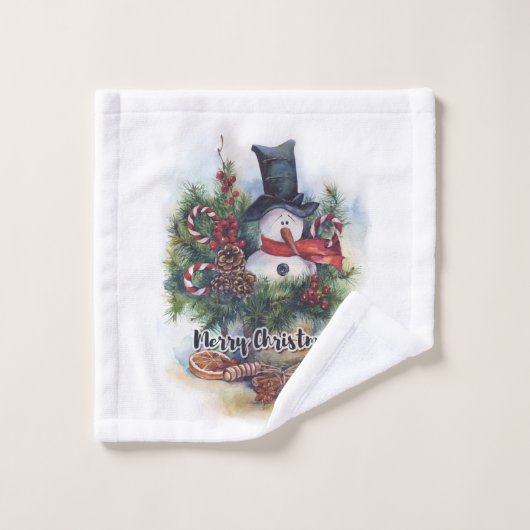 Vrolijk kerstfeest bad handdoek (Wasdoekje)