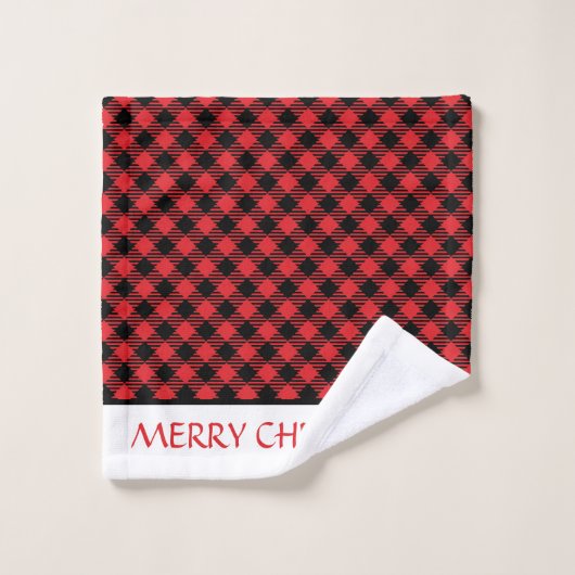 Vrolijk kerstfeest bad handdoek (Wasdoekje)