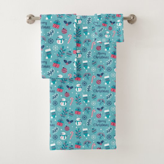 Vrolijk kerstfeest bad handdoek (Insitu)