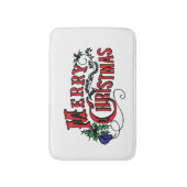 Vrolijk kerstfeest badmat (Voorkant Verticaal)