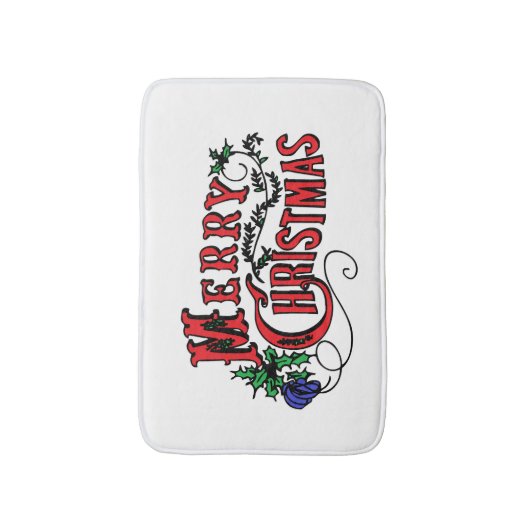 Vrolijk kerstfeest  badmat (Voorkant Verticaal)