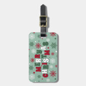 Vrolijk kerstfeest bagagelabel (Voorkant verticaal)