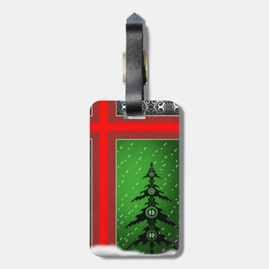 Vrolijk kerstfeest bagagelabel (Achterkant verticaal)