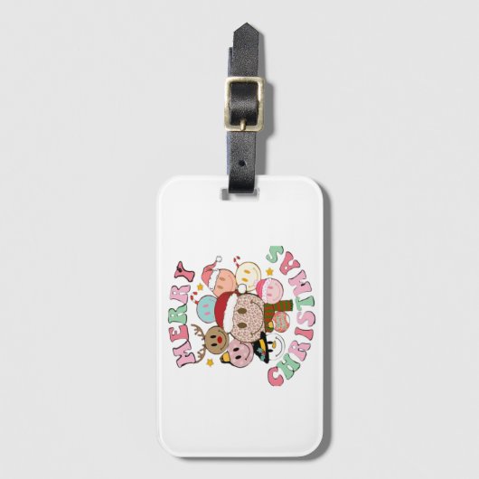 Vrolijk kerstfeest bagagelabel (Voorkant (verticaal))