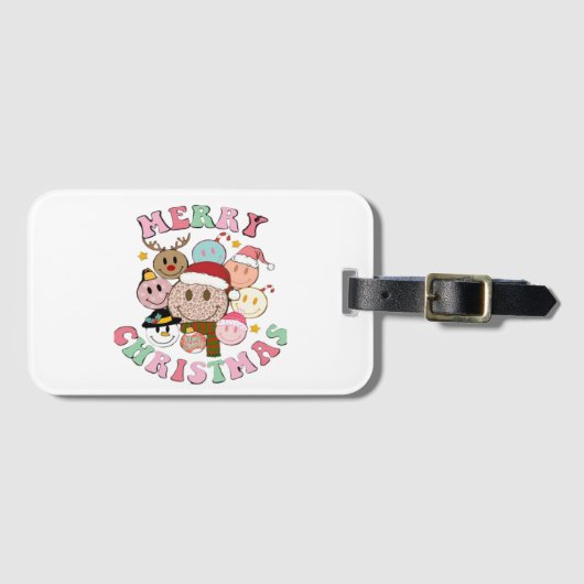 Vrolijk kerstfeest bagagelabel (Voorkant (horizontaal))