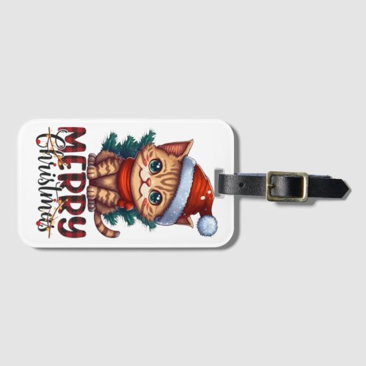 Vrolijk kerstfeest bagagelabel (Voorkant (horizontaal))