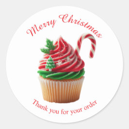 Vrolijk Kerstfeest Bakkerij Cupcake Dank u Sticker