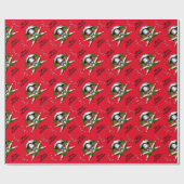 Vrolijk kerstfeest: bakkersschedel cadeaupapier (Vlak)