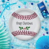 Vrolijk kerstfeest, Baseball Theme, Papieren Bordje (Feest)