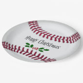 Vrolijk kerstfeest, Baseball Theme, Papieren Bordje (Gekanteld)