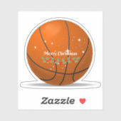 Vrolijk kerstfeest, basketbal-vakantiemodel sticker (Vel)