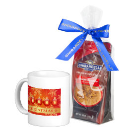 Vrolijk kerstfeest Baubles Red Gold-Mok en warmtec Koffiemok