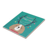 Vrolijk Kerstfeest: Beagle Illustratie Kunst Tegeltje (Zijkant)