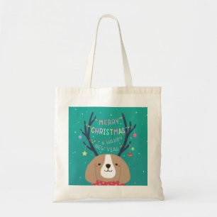Vrolijk Kerstfeest: Beagle Illustratie Kunst Tote Bag
