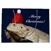 Vrolijk Kerstfeest Bearded Dragon Lizard - Santa H Groot Cadeauzakje (Achterkant)
