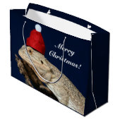 Vrolijk Kerstfeest Bearded Dragon Lizard - Santa H Groot Cadeauzakje (Achterkant Gekanteld)